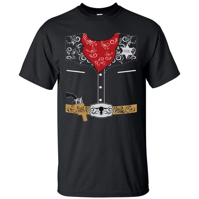 Cute Western Sheriff Costume For Kids Easy Halloween Tall T-Shirt