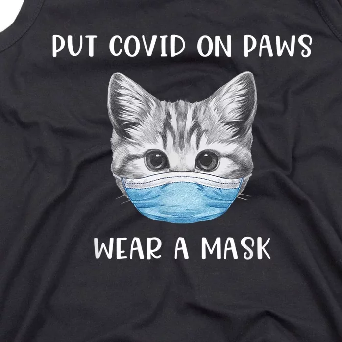 Cat Wearing Surgical Face Mask Promask Quarantine Kitty Tank Top