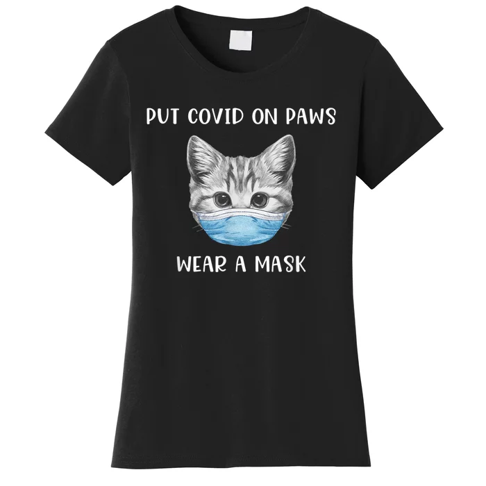 Cat Wearing Surgical Face Mask Promask Quarantine Kitty Women's T-Shirt