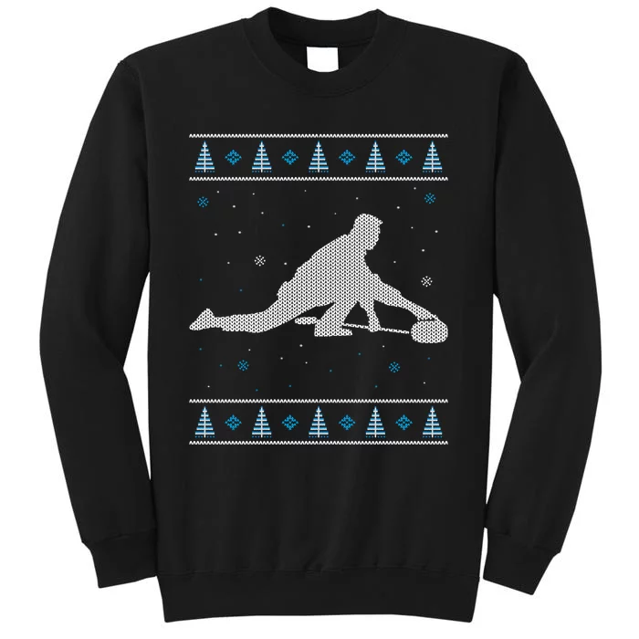 Curling Winter Sport Ugly Christmas Style Design Gift Tall Sweatshirt