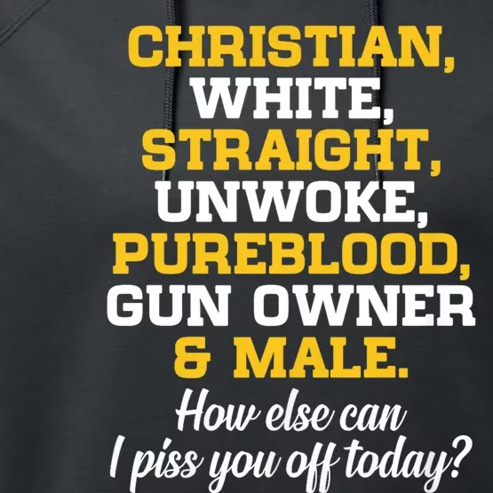 Christian White Straight Unwoke Pureblood Gun Owner & Male Performance Fleece Hoodie