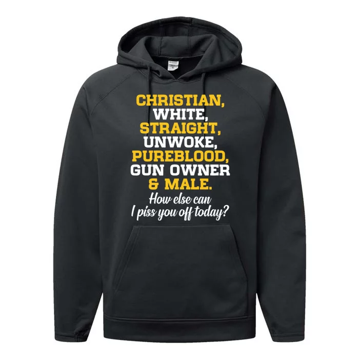 Christian White Straight Unwoke Pureblood Gun Owner & Male Performance Fleece Hoodie