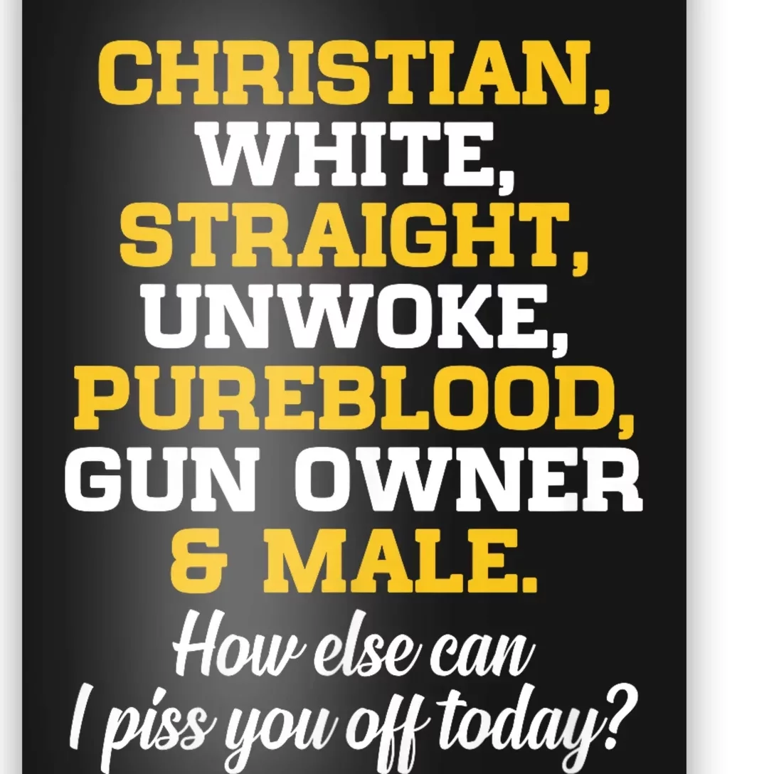 Christian White Straight Unwoke Pureblood Gun Owner & Male Poster