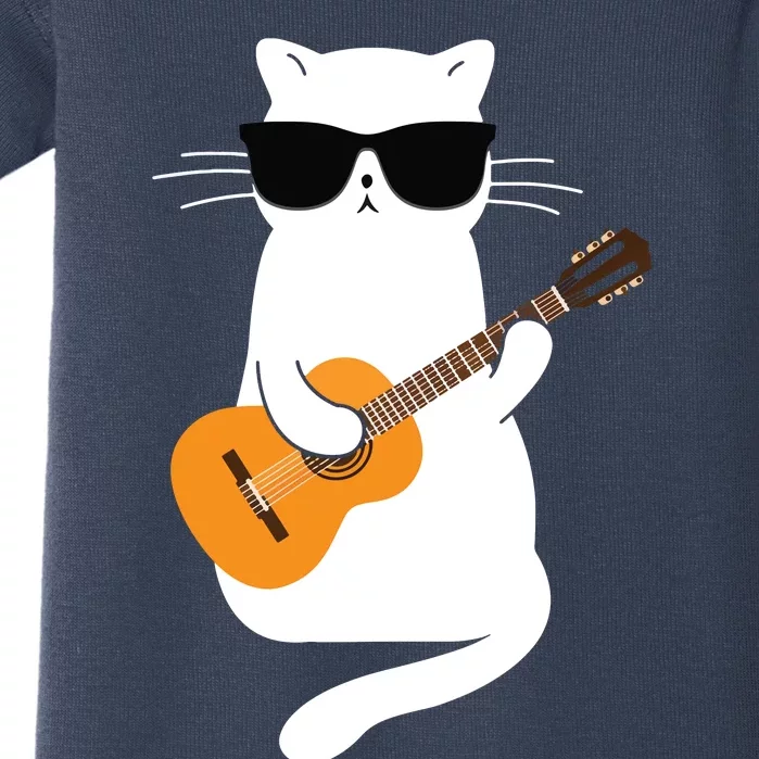 Cat Wearing Sunglasses Playing Guitar Guitarist Baby Bodysuit