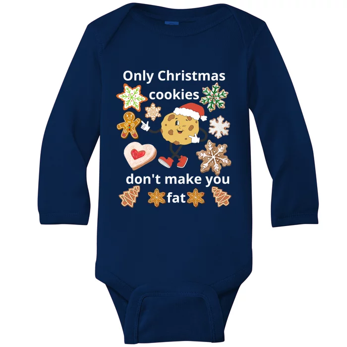 Cookie With SantaS Hat Among Gingerbread Gift Baby Long Sleeve Bodysuit