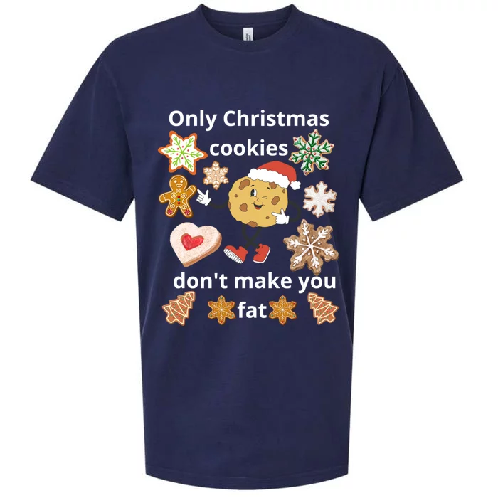 Cookie With SantaS Hat Among Gingerbread Gift Sueded Cloud Jersey T-Shirt