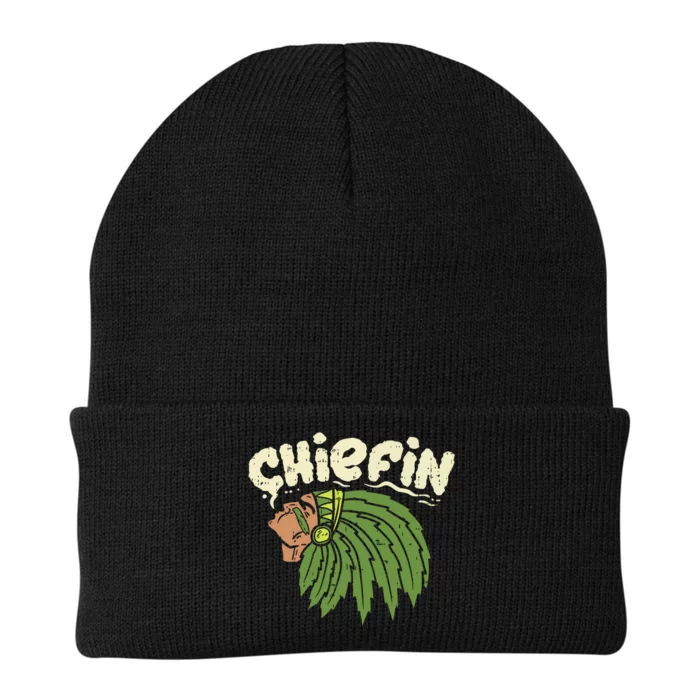 Chiefin Weed Smoking Funny 420 Cannabis Pot Thc Smoker Gift Knit Cap Winter Beanie