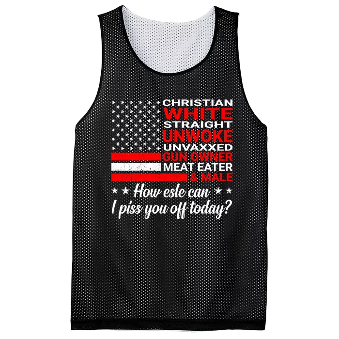 Christian White Straight Unwoke Unvaxxed Gun Owner Mesh Reversible Basketball Jersey Tank