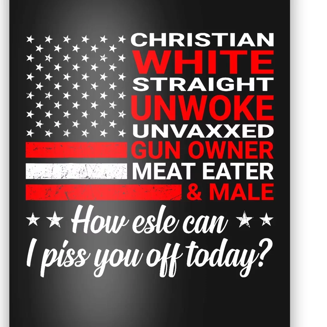 Christian White Straight Unwoke Unvaxxed Gun Owner Poster