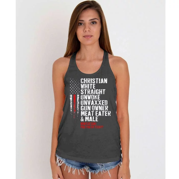 Christian White Straight Unwoke Unvaxxed Gun Owner Women's Knotted Racerback Tank