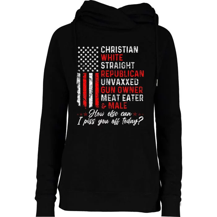 Christian White Straight Republican Unvaxxed Gun Owner Gift Womens Funnel Neck Pullover Hood