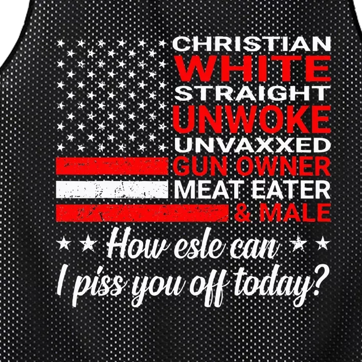 Christian White Straight Unwoke Unvaxxed Gun Owner Mesh Reversible Basketball Jersey Tank