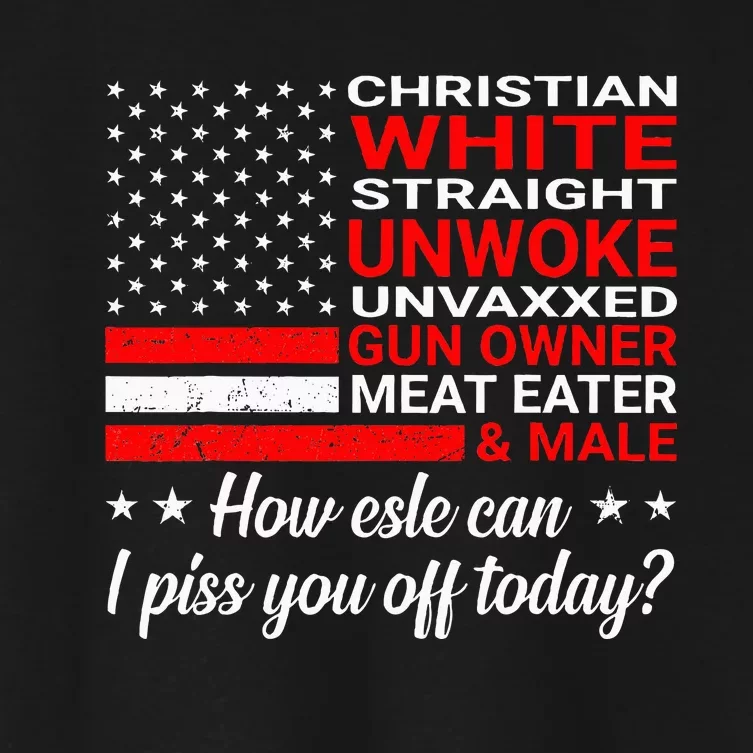 Christian White Straight Unwoke Unvaxxed Gun Owner Women's Crop Top Tee