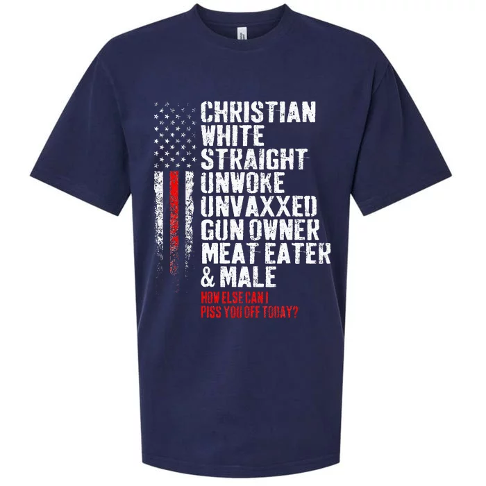 Christian White Straight Unwoke Unvaxxed Gun Owner Sueded Cloud Jersey T-Shirt