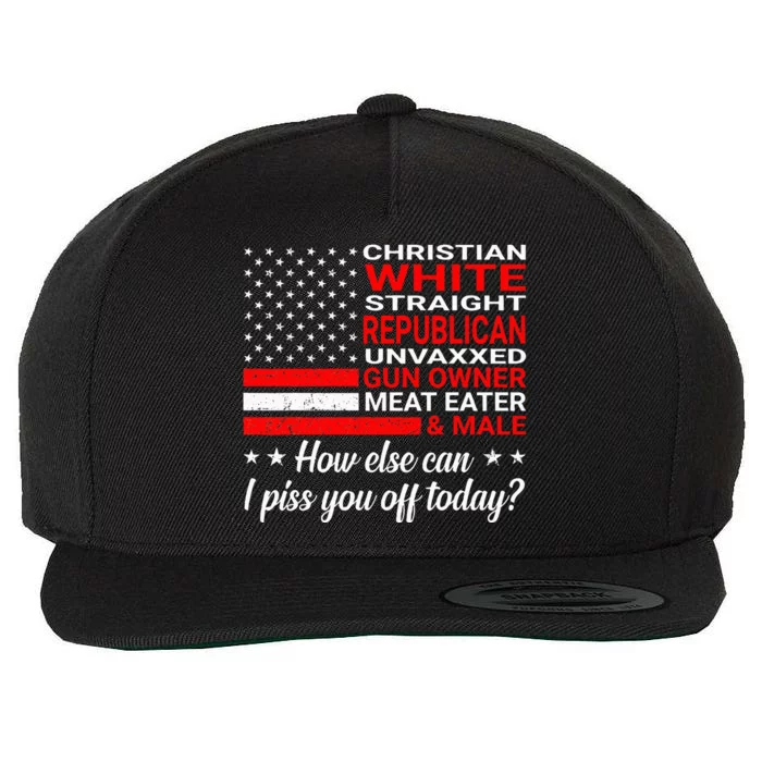 Christian White Straight Republican Unvaxxed Gun Owner Wool Snapback Cap