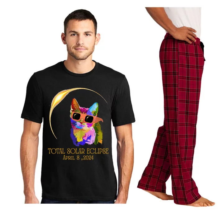 Cat Wearing Solar Eclipse Glasses Pajama Set