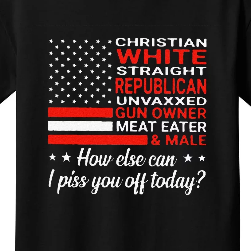 Christian White Straight Republican Unvaxxed Gun Owner Meat Gift Kids T-Shirt