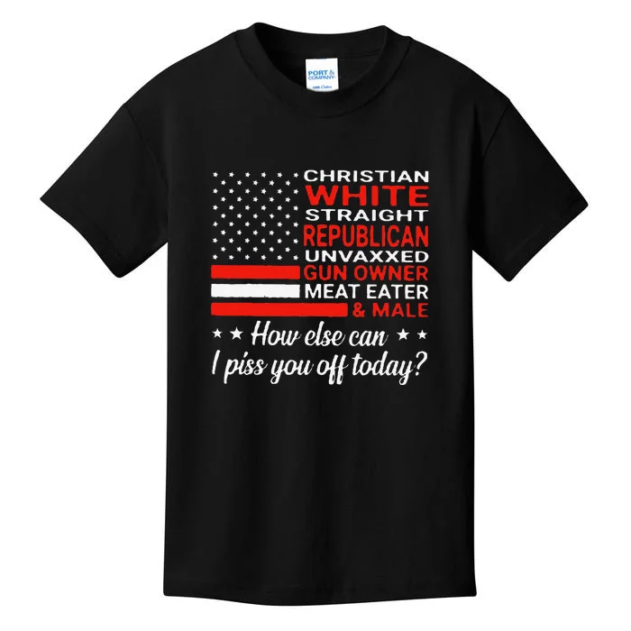 Christian White Straight Republican Unvaxxed Gun Owner Meat Gift Kids T-Shirt