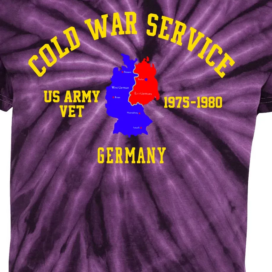 Cold War Service Germany US Army Veteran 1975 To 1980 Kids Tie-Dye T-Shirt