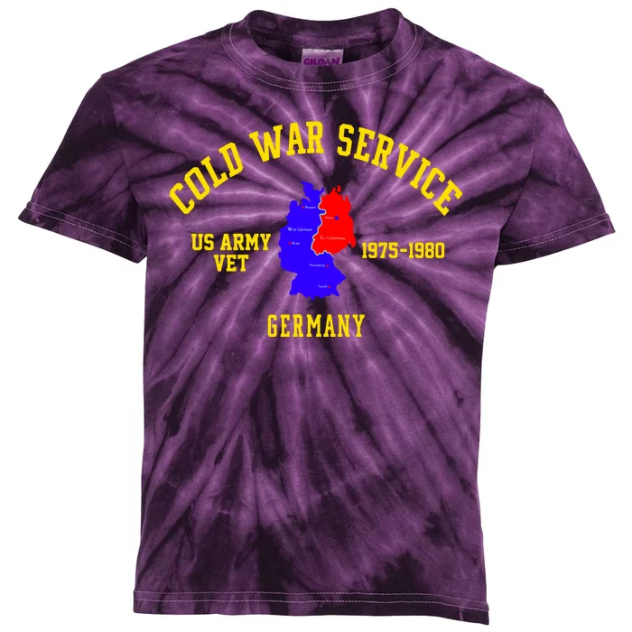 Cold War Service Germany US Army Veteran 1975 To 1980 Kids Tie-Dye T-Shirt