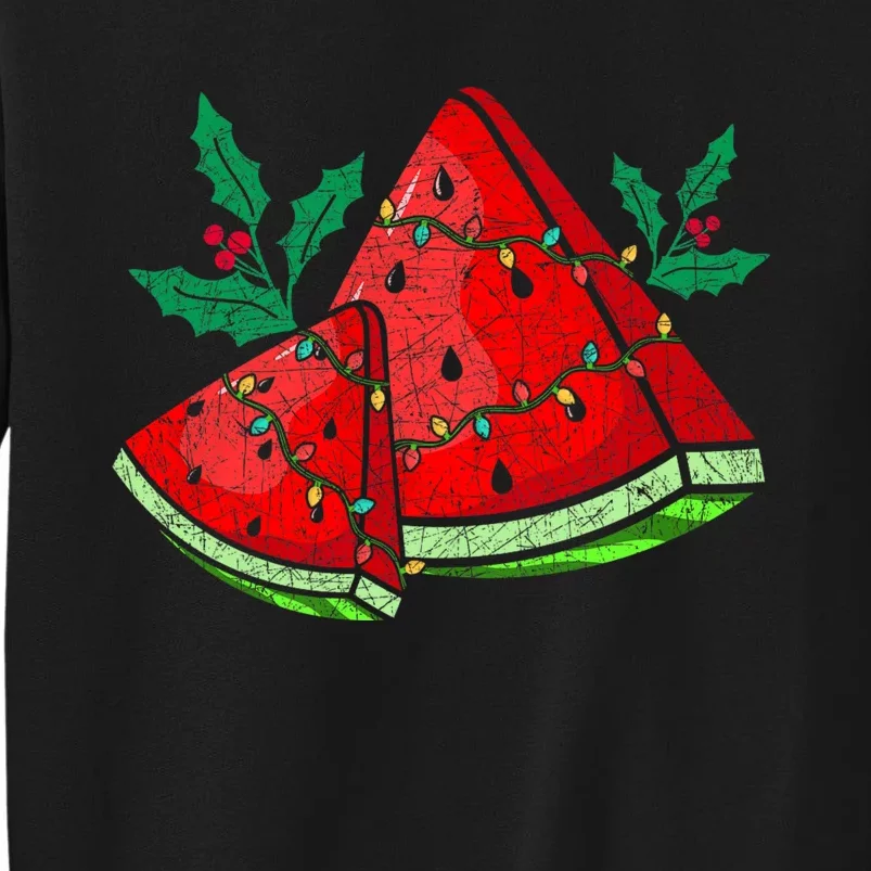 Christmas Watermelon Tropical Summer Christmas In July Tall Sweatshirt