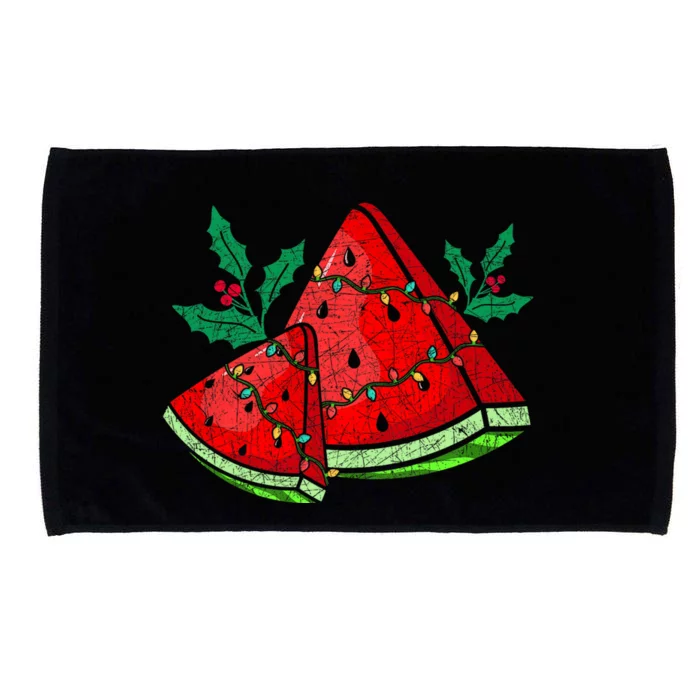 Christmas Watermelon Tropical Summer Christmas In July Microfiber Hand Towel