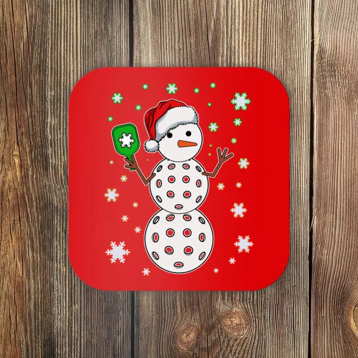 Christmas Winter Time Pickleball Snowman Coaster