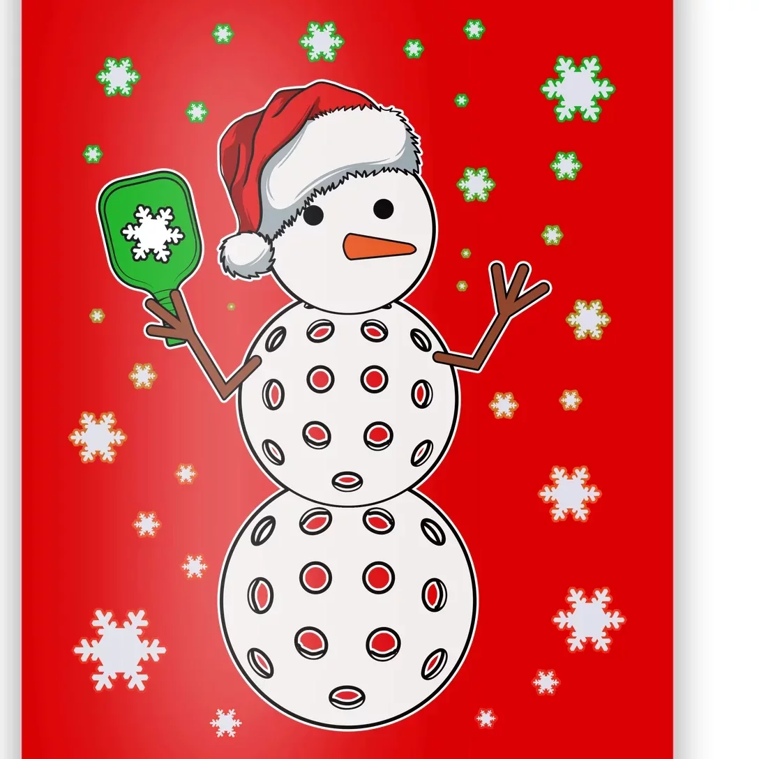 Christmas Winter Time Pickleball Snowman Poster