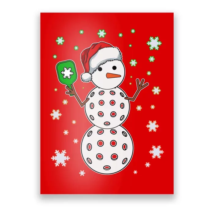 Christmas Winter Time Pickleball Snowman Poster