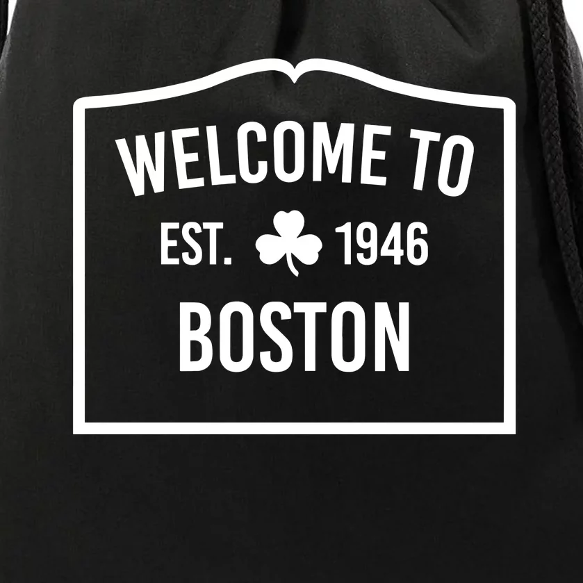 Celtics Welcome To Boston Est 1946 Drawstring Bag