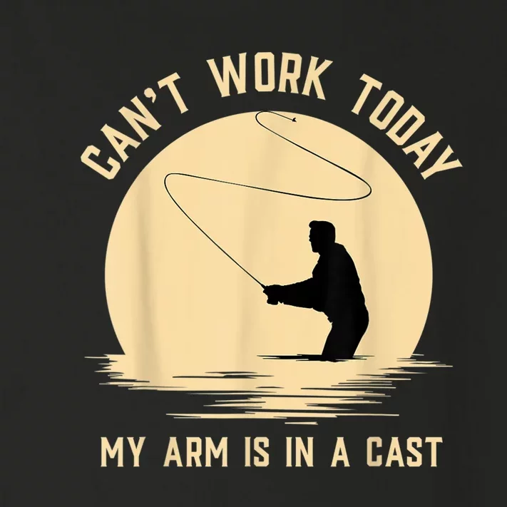 Can't Work Today My Arm Is In A Cast Funny Fly Fishing Toddler Long Sleeve Shirt