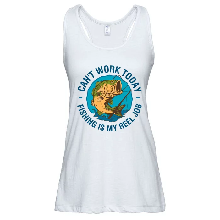 Cant Work Today Fishing Is My Reel Job Ladies Essential Flowy Tank