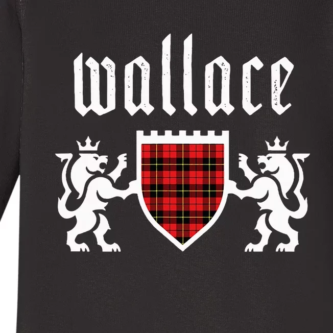 Clan Wallace Tartan Scottish Plaid Wallace Family Baby Long Sleeve Bodysuit