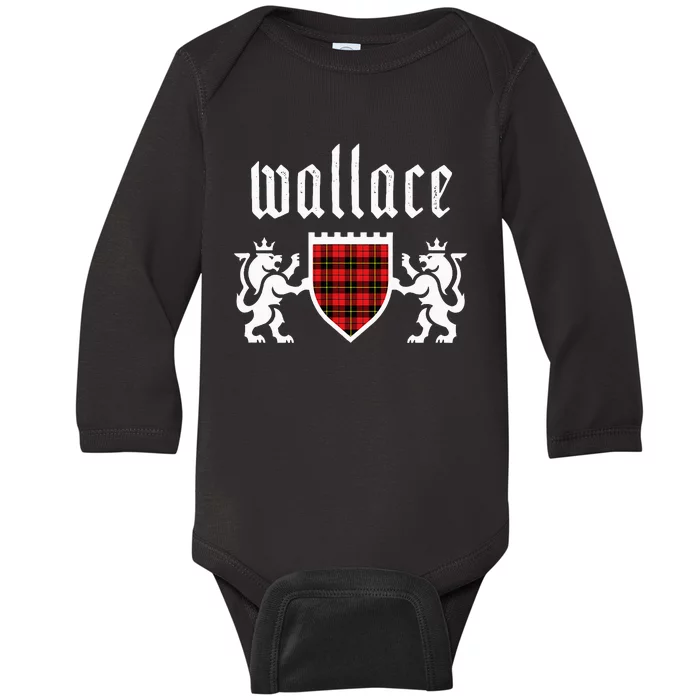 Clan Wallace Tartan Scottish Plaid Wallace Family Baby Long Sleeve Bodysuit