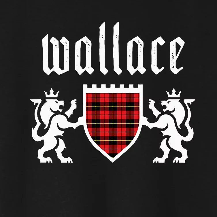 Clan Wallace Tartan Scottish Plaid Wallace Family Women's Crop Top Tee