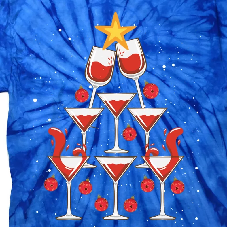 Christmas Wine Tree Funny Xmas Ing Party Wine Er Great Gift Tie-Dye T-Shirt