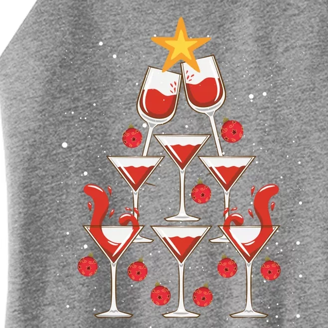 Christmas Wine Tree Funny Xmas Ing Party Wine Er Great Gift Women’s Perfect Tri Rocker Tank