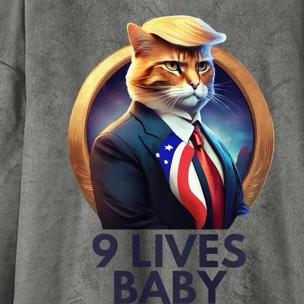 Cat With Trump Hair Nine Lives Baby Hooded Wearable Blanket