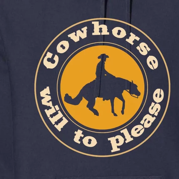 Cowhorse Will To Please. Western Reining Rider Premium Hoodie