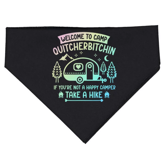 Camper Welcome To Camp Quitcherbitchin Funny Camping Life USA-Made Doggie Bandana