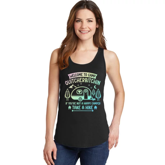 Camper Welcome To Camp Quitcherbitchin Funny Camping Life Ladies Essential Tank