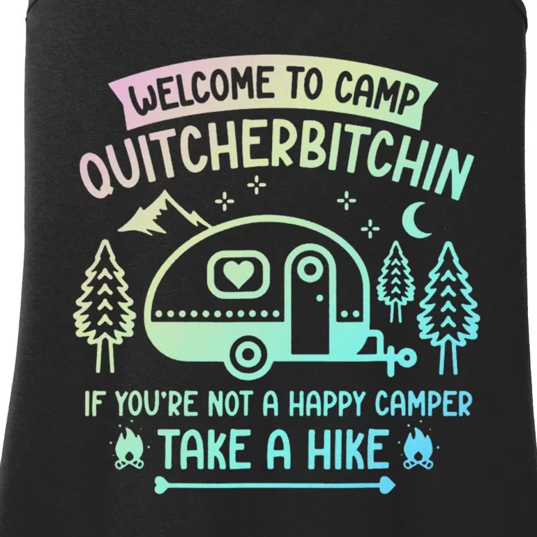 Camper Welcome To Camp Quitcherbitchin Funny Camping Life Ladies Essential Tank