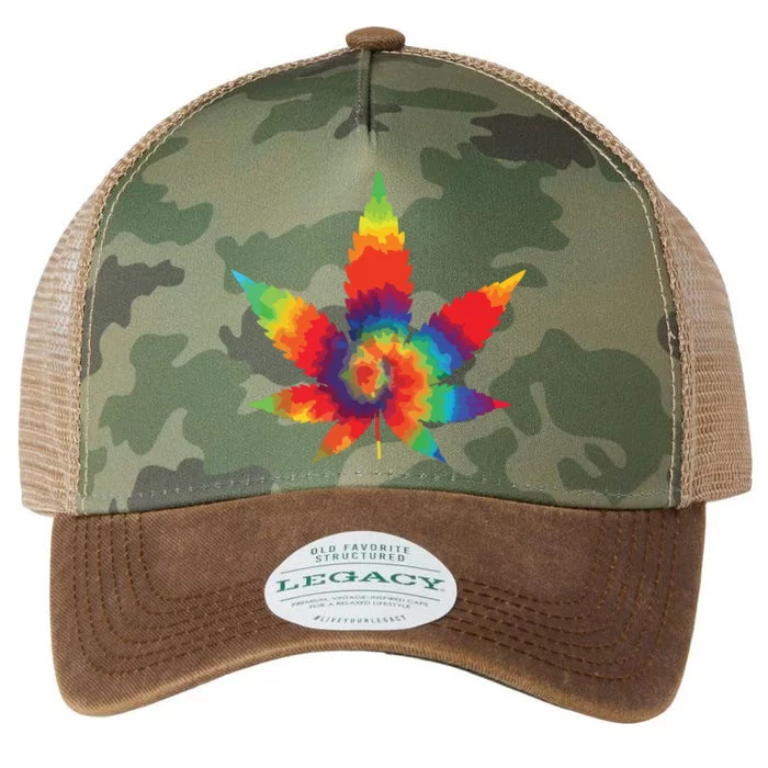 Cannabis Weed Tie Dye Hippie Stoner Gift Legacy Tie Dye Trucker Hat