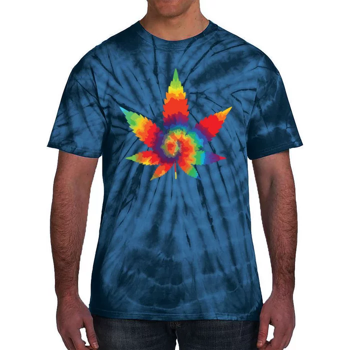 Cannabis Weed Tie Dye Hippie Stoner Gift Tie-Dye T-Shirt