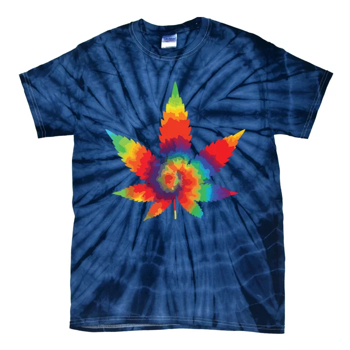 Cannabis Weed Tie Dye Hippie Stoner Gift Tie-Dye T-Shirt