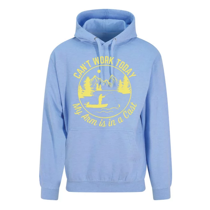 CanT Work Today My Arm Is In A Cast Funny Fishing Unisex Surf Hoodie