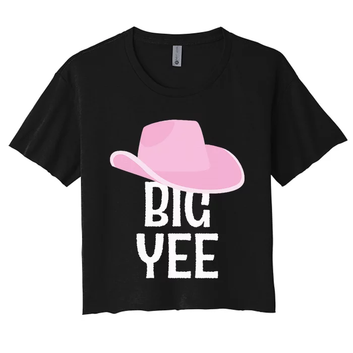 Country Western Theme Reveal Big Yee Cowgirl Hat Women's Crop Top Tee