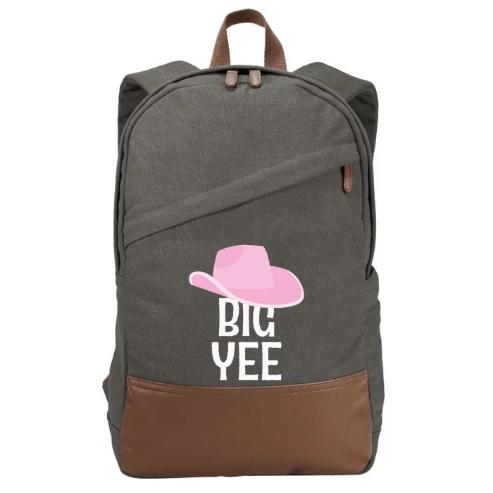 Country Western Theme Reveal Big Yee Cowgirl Hat Cotton Canvas Backpack