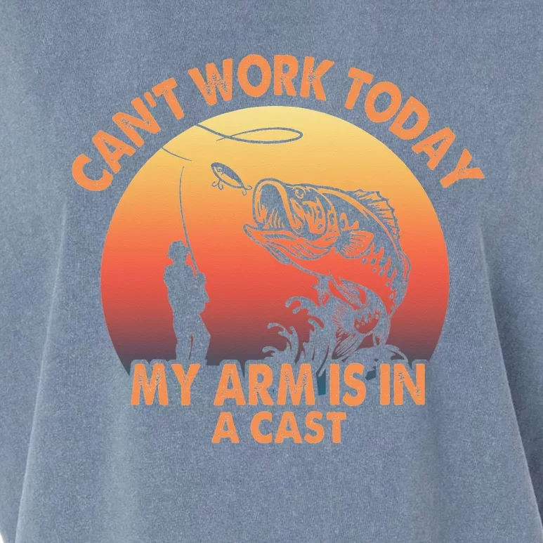 Cant Work Today My Arm is in A Cast Fishing Gifts Garment-Dyed Women's Muscle Tee