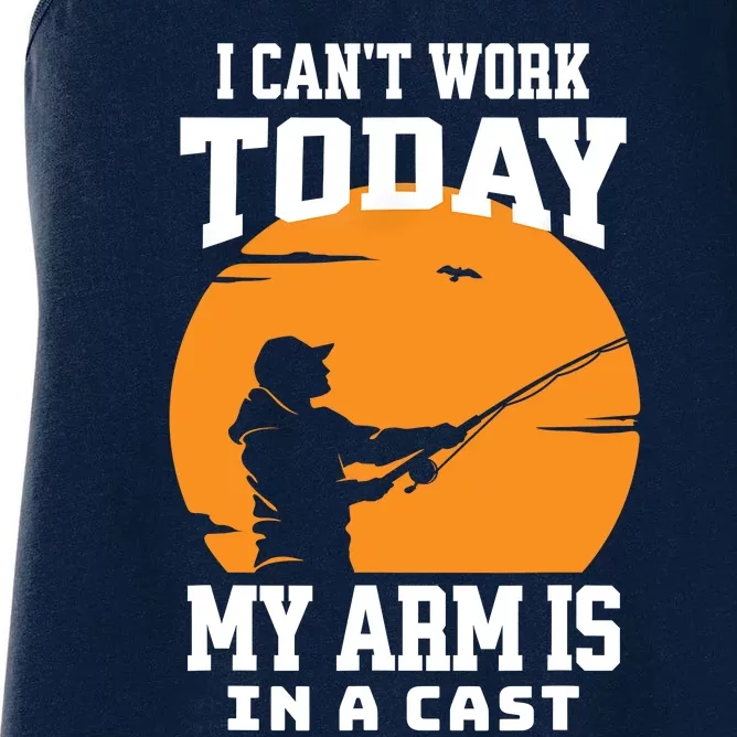 Cant Work Today Fishing Gifts For Men Fisherman Dad Women's Racerback Tank